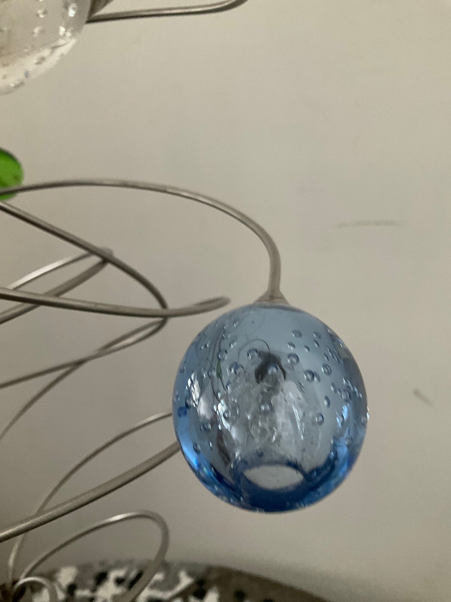 Design lamp of the 80s in brushed aluminum and glass paste
