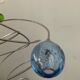 Design lamp of the 80s in brushed aluminum and glass paste