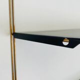 Modular vintage wall shelf, metal and brass circa 1960s