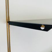 Etagère murale vintage modulable, metal et laiton circa 1960s