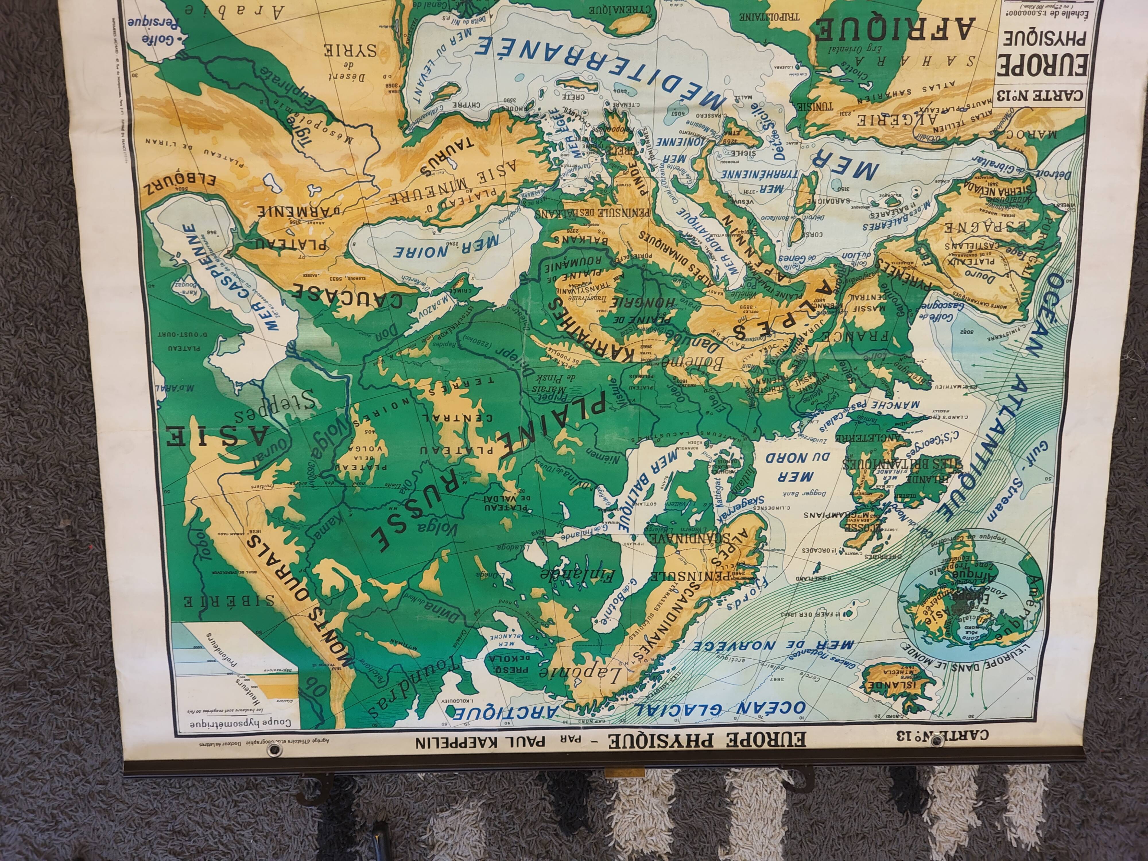 Old map Paul Kaeppelln Europe Physical