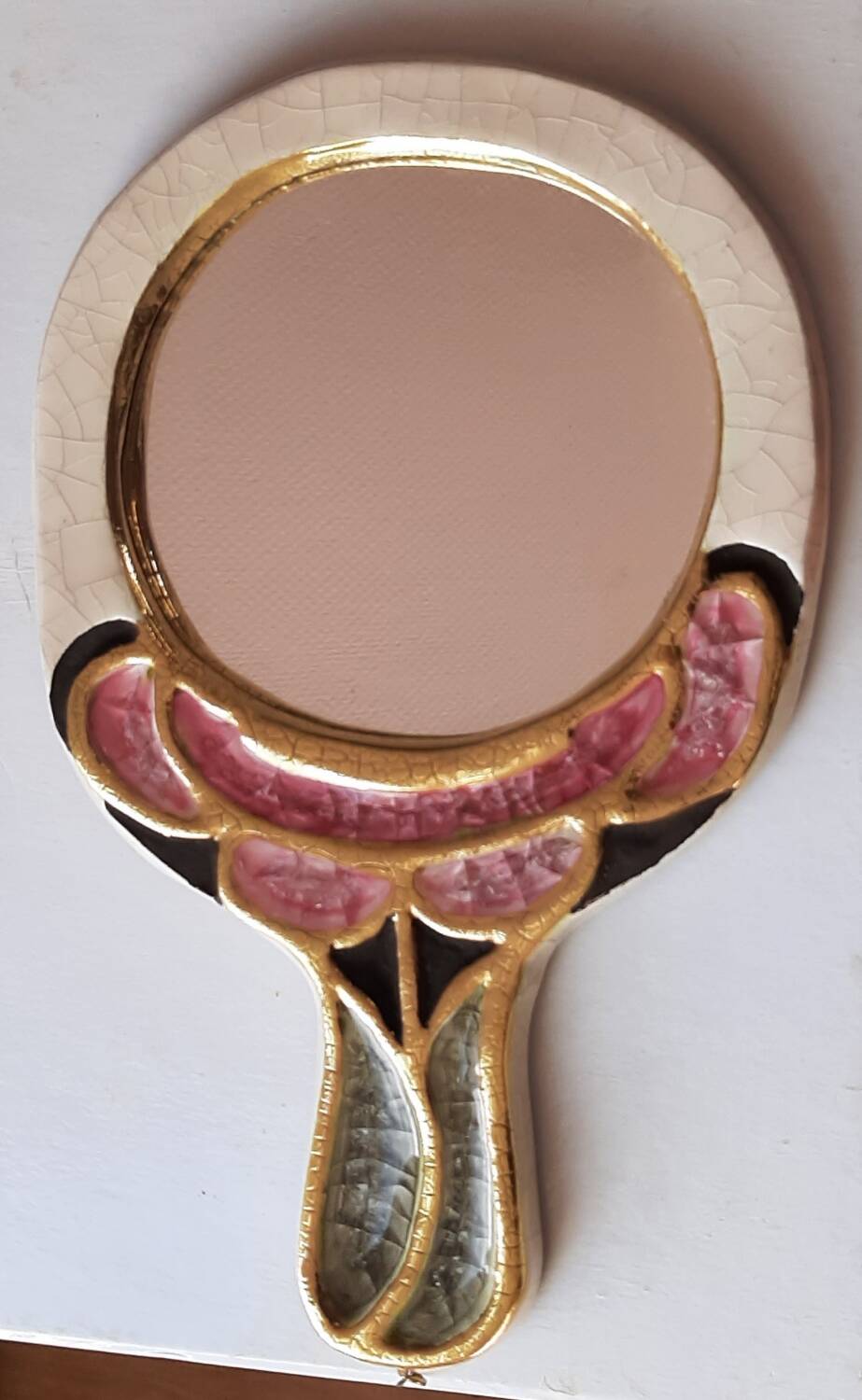 Glazed ceramic mirror by Mithé Espelt