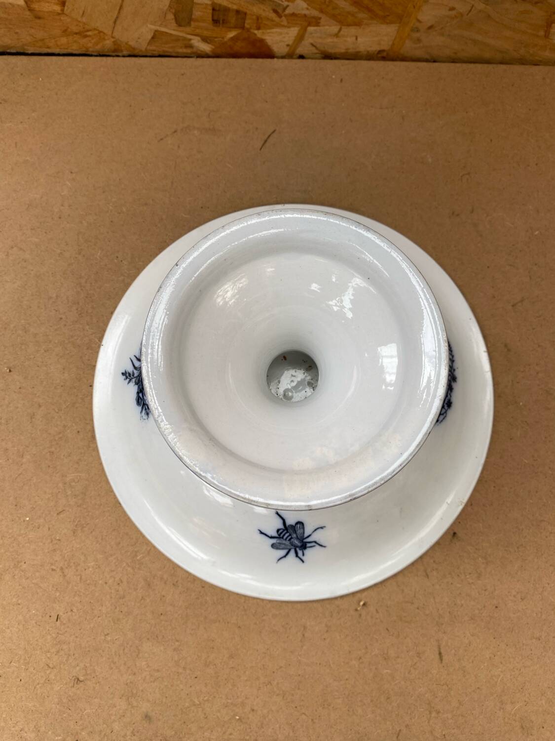 Antique White Porcelain Cake Dish Compotier Vintage Flower Decor