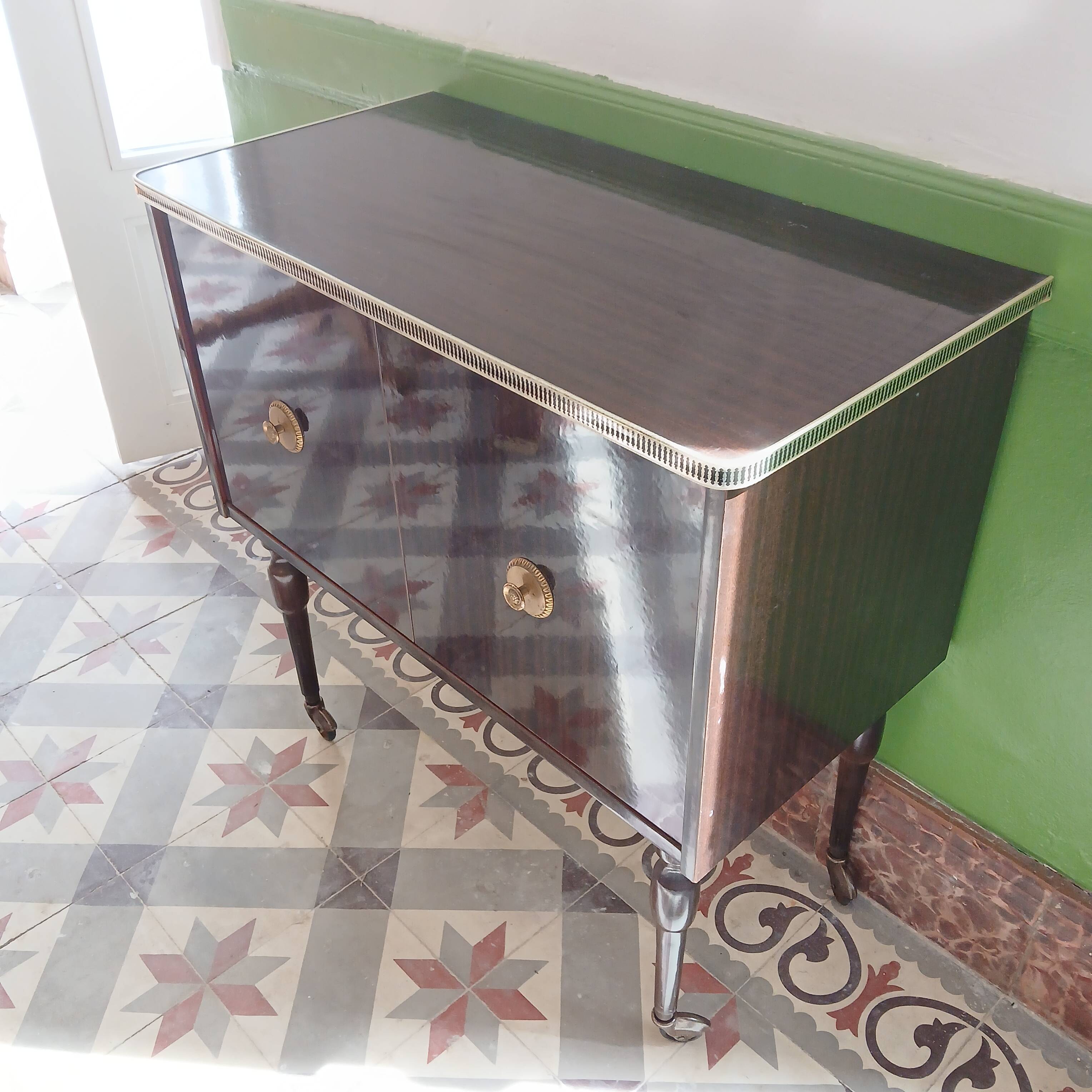 Lacquered wood bar cabinet, 1960s/1970s