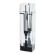 Grand vase Art Déco en verre dépoli noir signé Anatole Riecke 1932