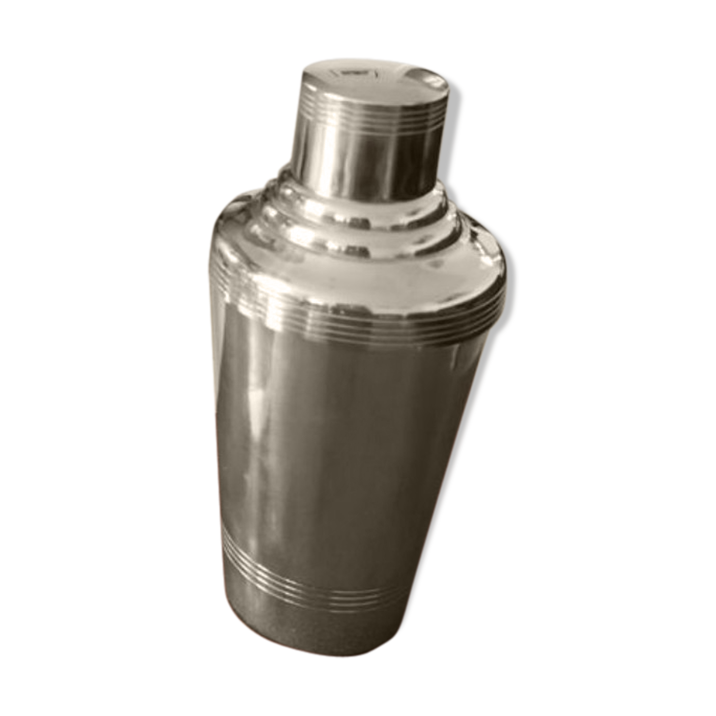 Shaker Art Deco silver metal punched