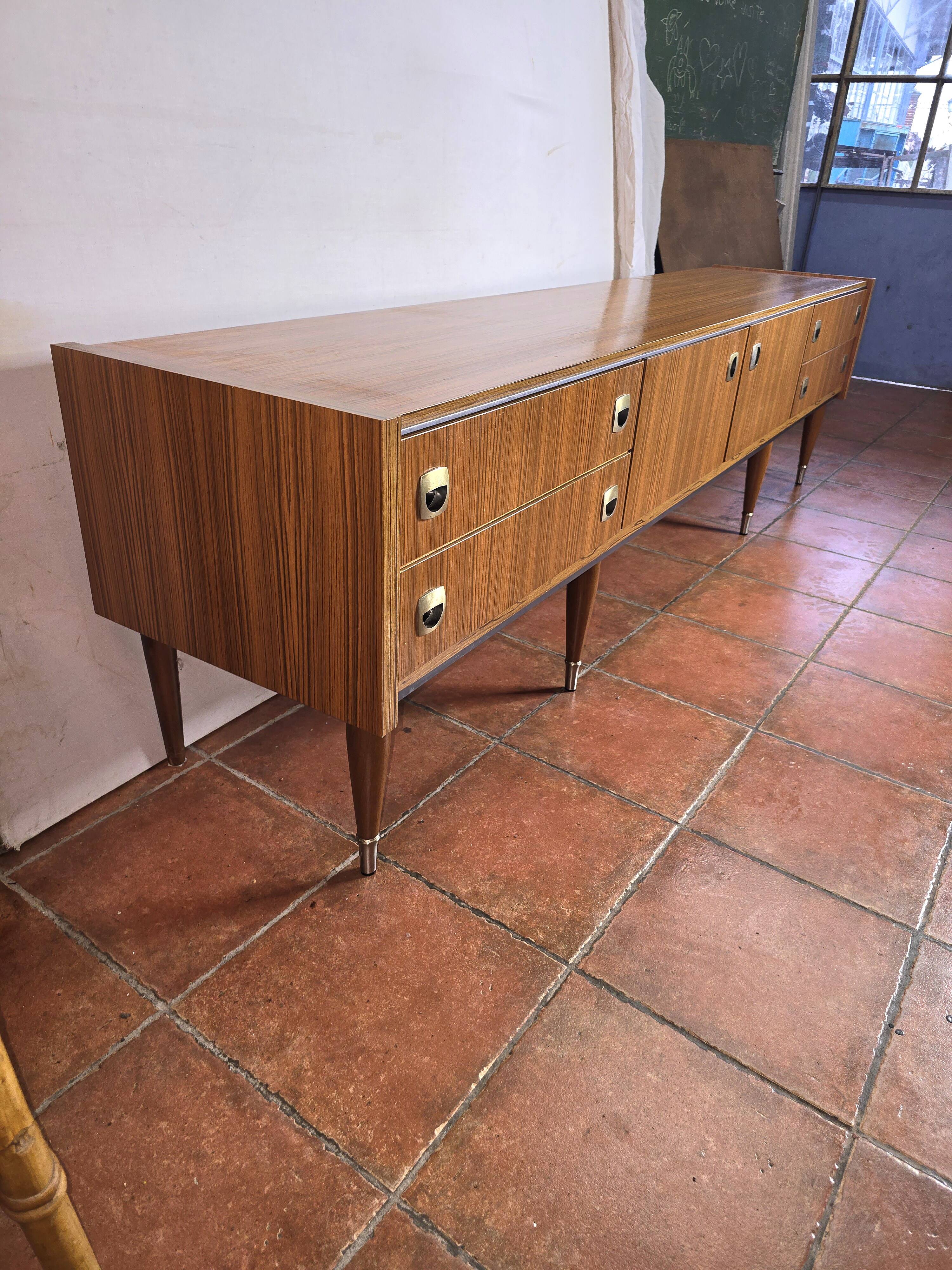 Scandinavian low sideboard from the 60s in teak