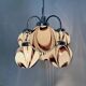 XL Italian purple and white Murano glass swirl chandelier, 1970s