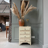 Vintage chest of drawers with a butter yellow patina (renovated)