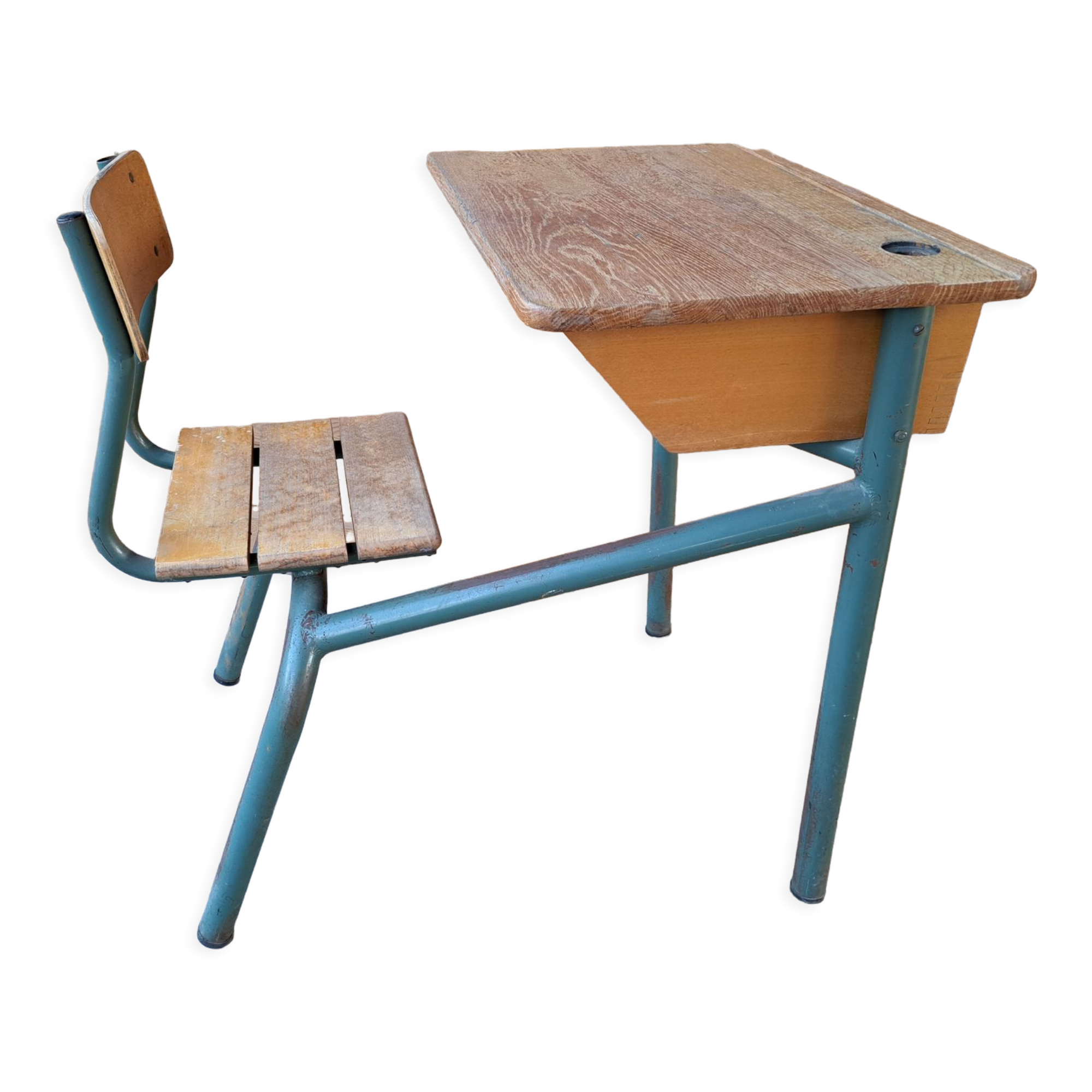 Bureau écolier une place années 70, excellent état d'origine
