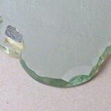 Hand glass mirror beveled art deco 13x28cm