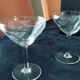 5 Vintage glass champagne coupes with engraved decoration