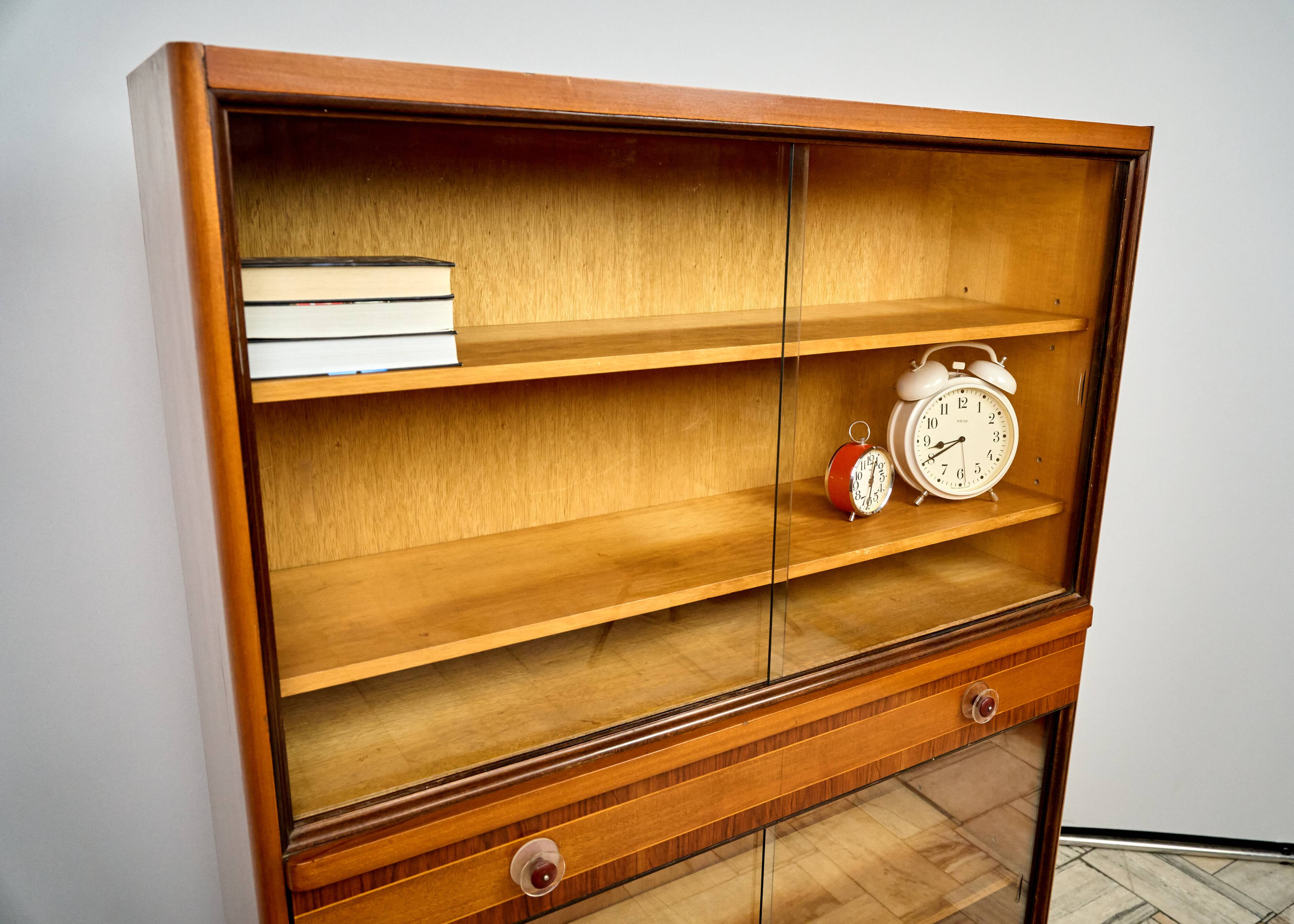 Art Deco Bookshelf, 1960s, Czechoslovakia