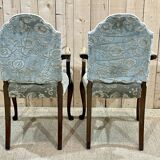 Pair of 1930s Walnut Chippendale Armchairs
