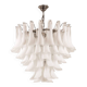 Murano glass chandelier in white and translucent glass