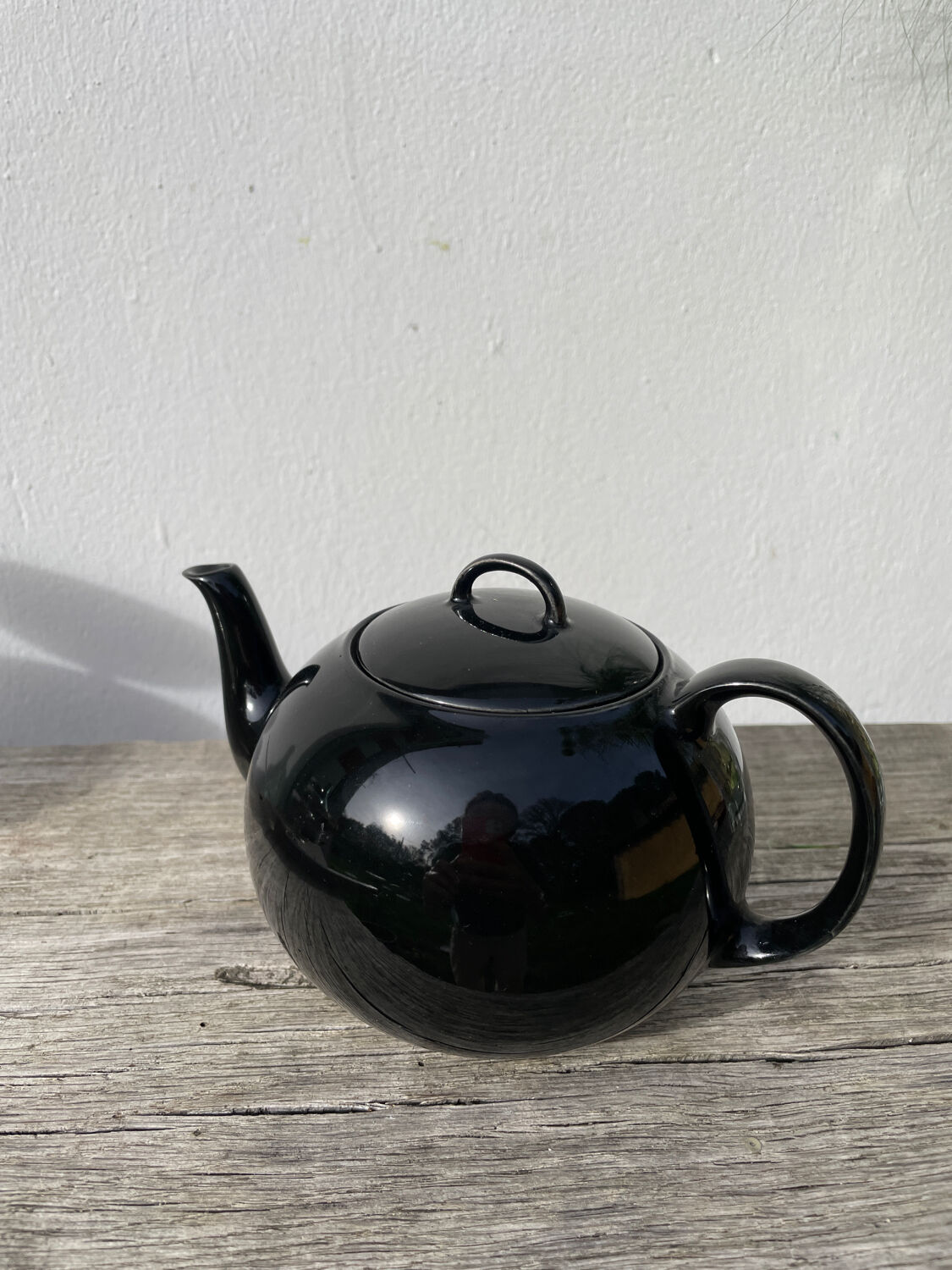 Black fine porcelain teapot