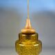 Amber glass vintage pendant, 1960s–70s style