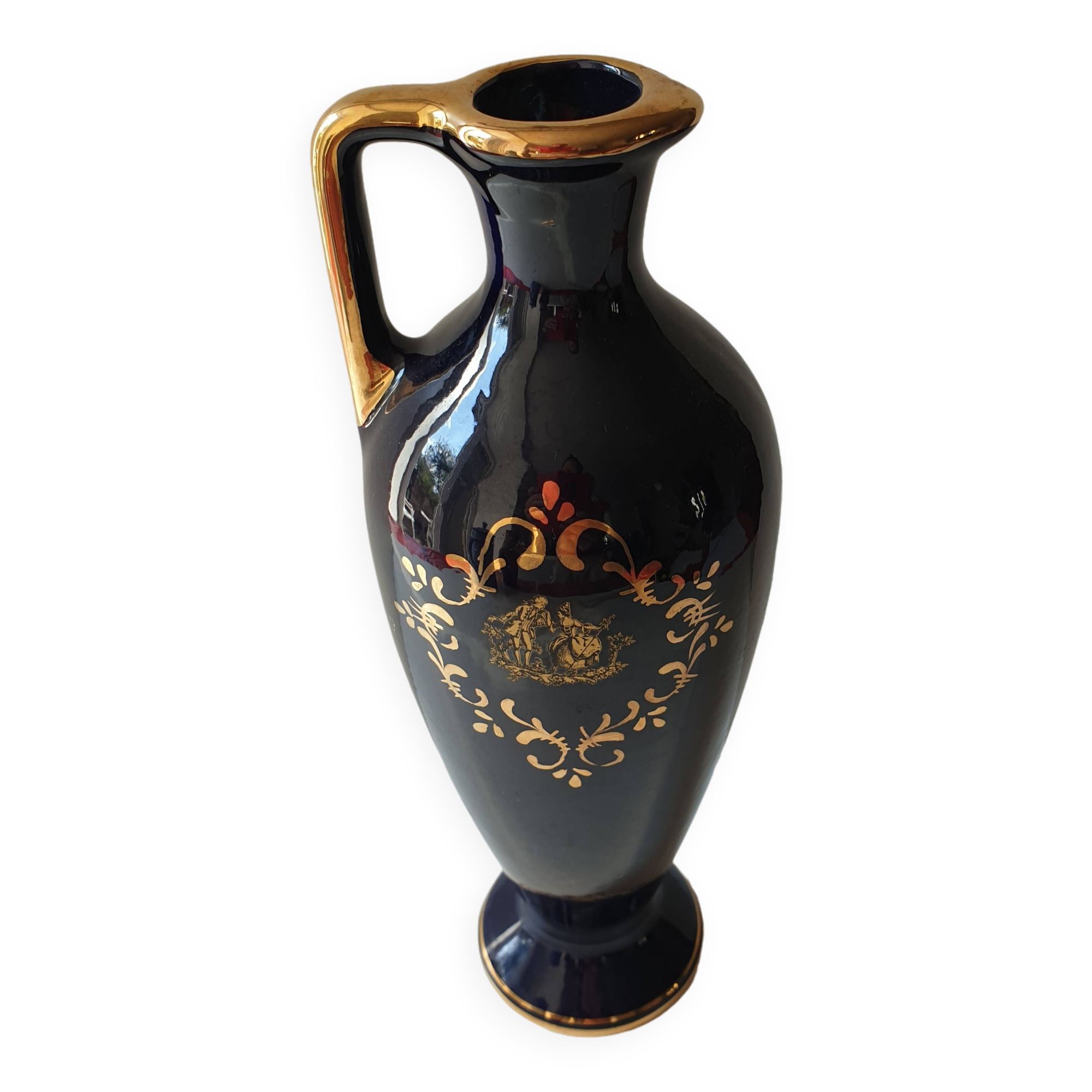 Navy Blue Porcelain Soliflore Vase - Coronetti Cunardo Italy