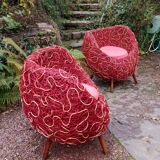 Pair of rattan armchairs