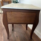 Louis xvi bomb chest of drawers - With marble top and 2 drawers