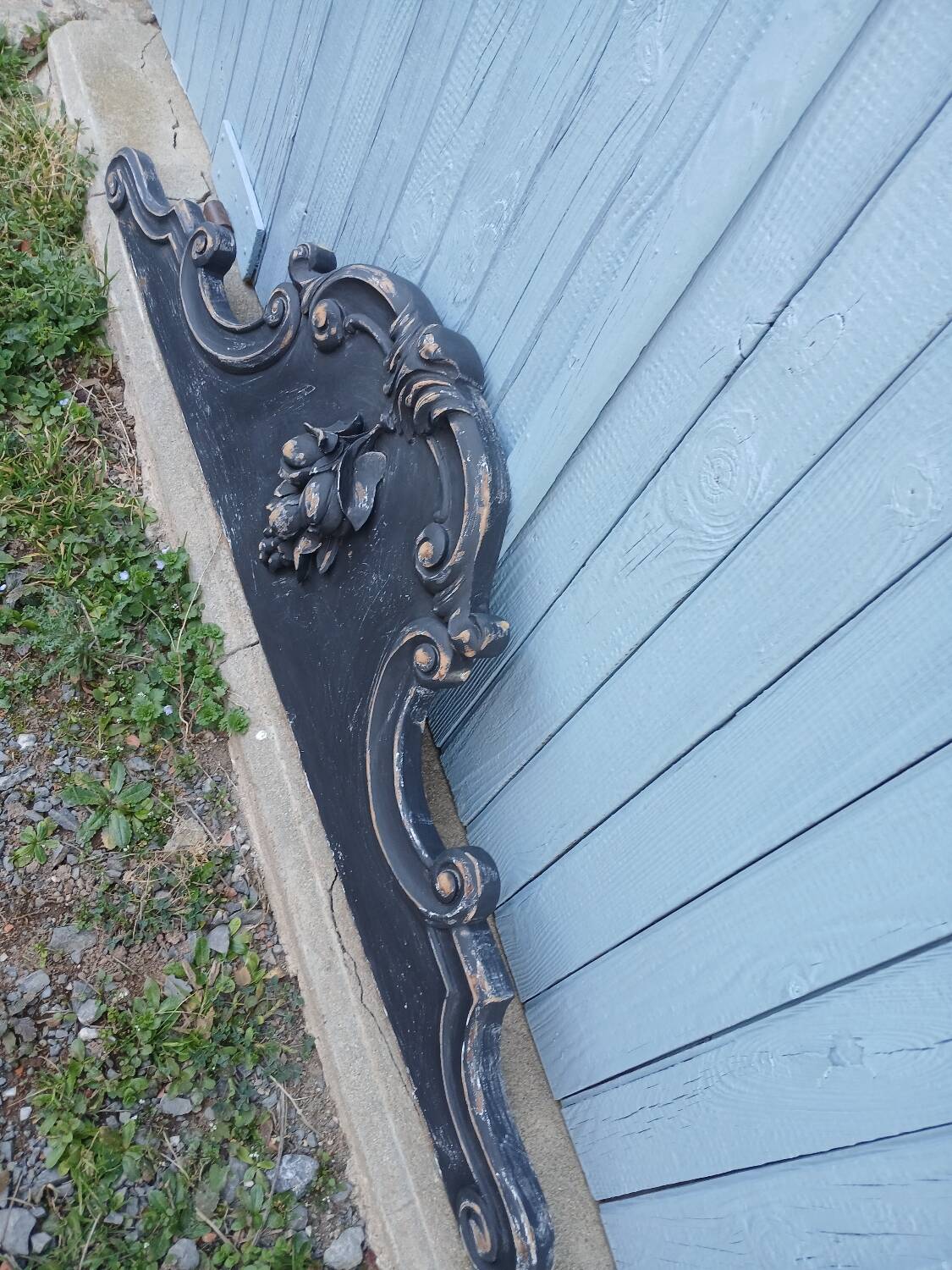 Antique carved wooden pediment