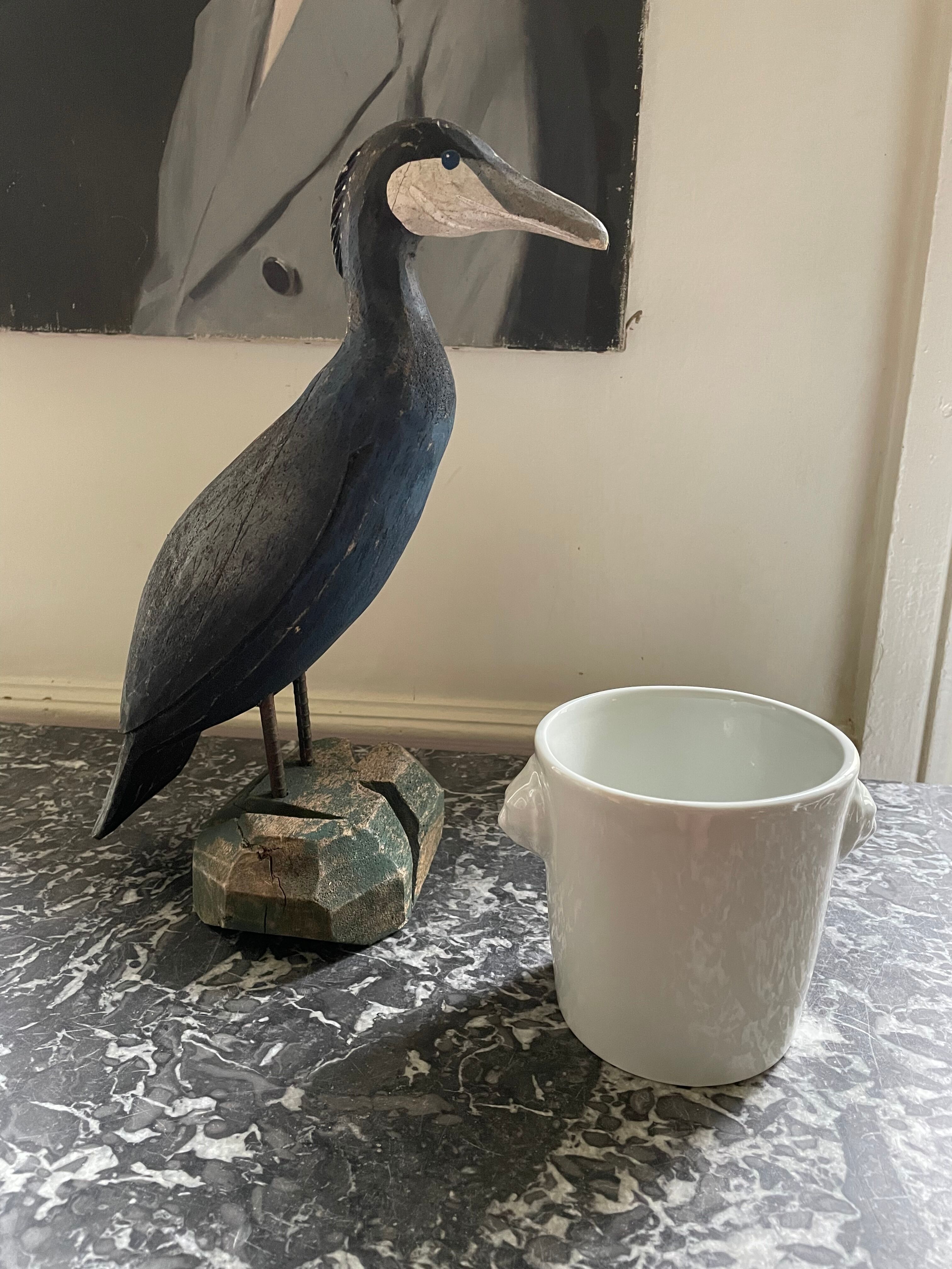 White porcelain pot cover limoges lion's head