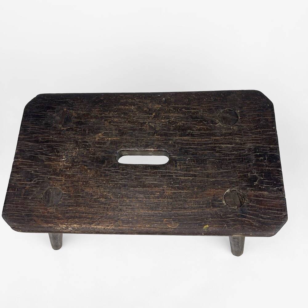 Antique solid wood slit milking bench