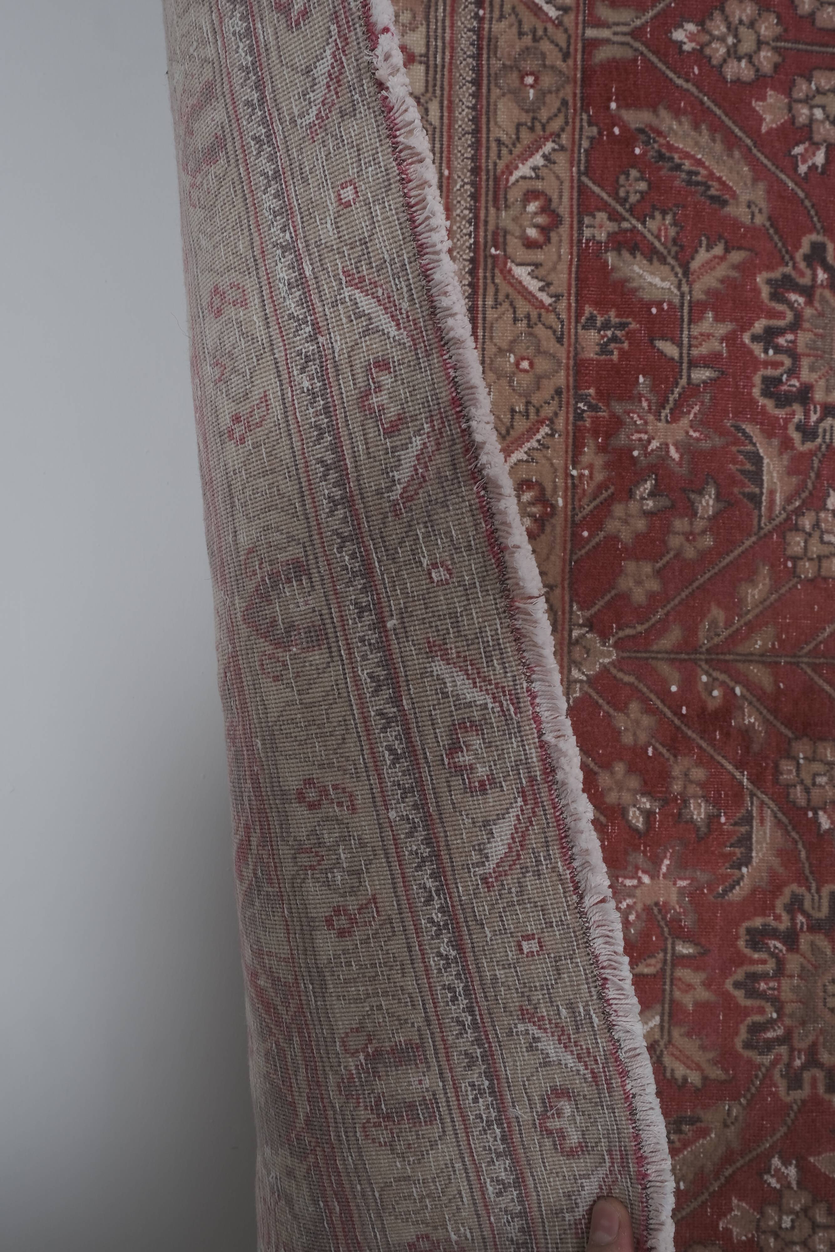 Hand Knotted Contemporary Large Turkish Oushak Rug with Mid-Century Design