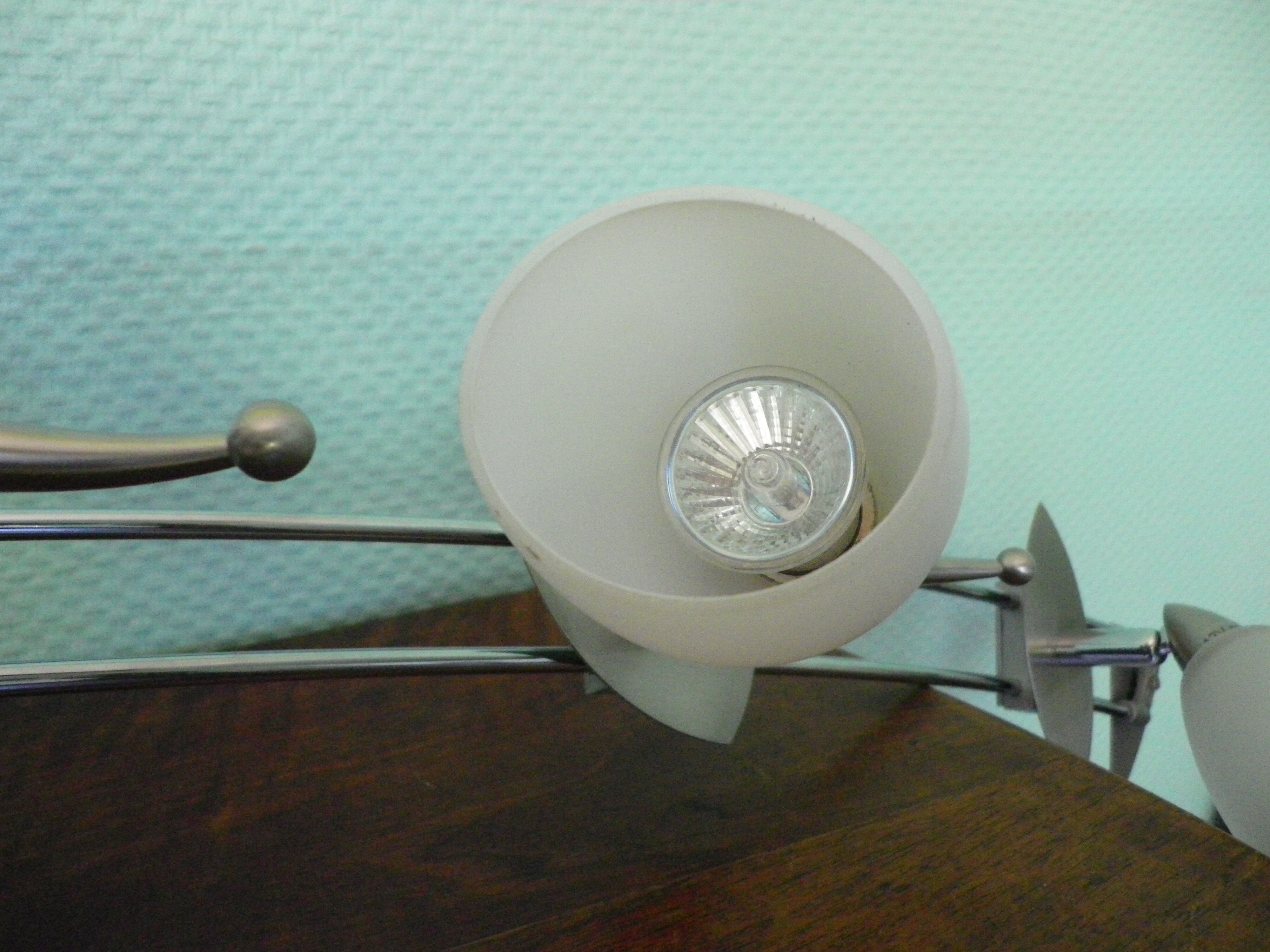 "Paulmann" 1m40 design hanging 6 lights anodized aluminium - 70s