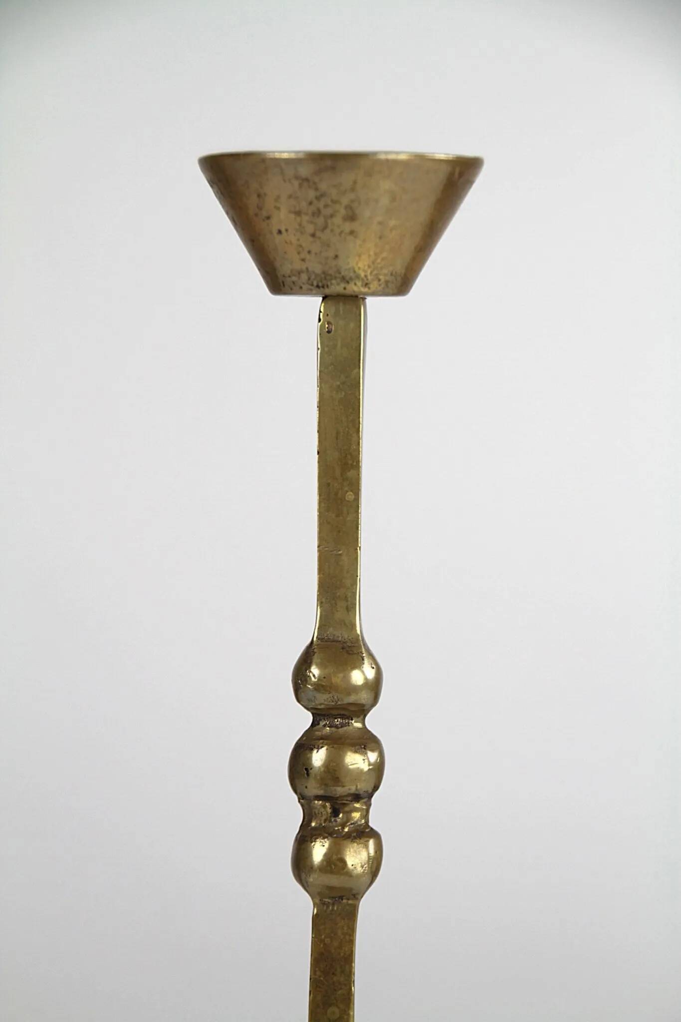 Brass Candlestick — Art Deco / Modernist Style, Belgium, circa 1920s–1940s