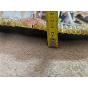 2000s Venetian Oval Gold and Pink Floreal Hand-Carving Mirror in Murano Glass Style
