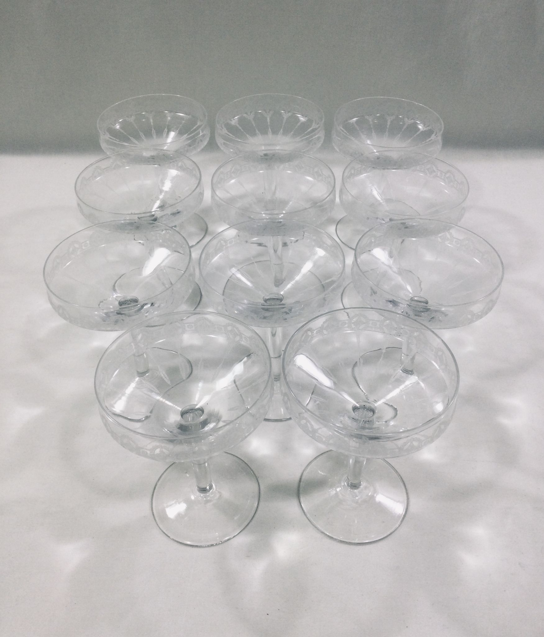 Art deco crystal glass service