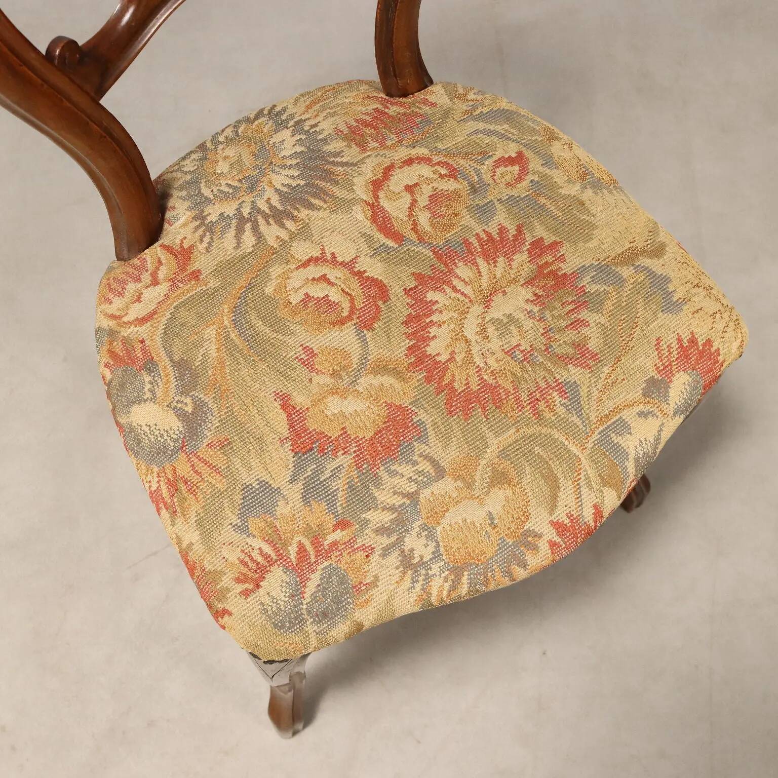 Antique Louis-Philippe walnut chairs, Italy, 19th century