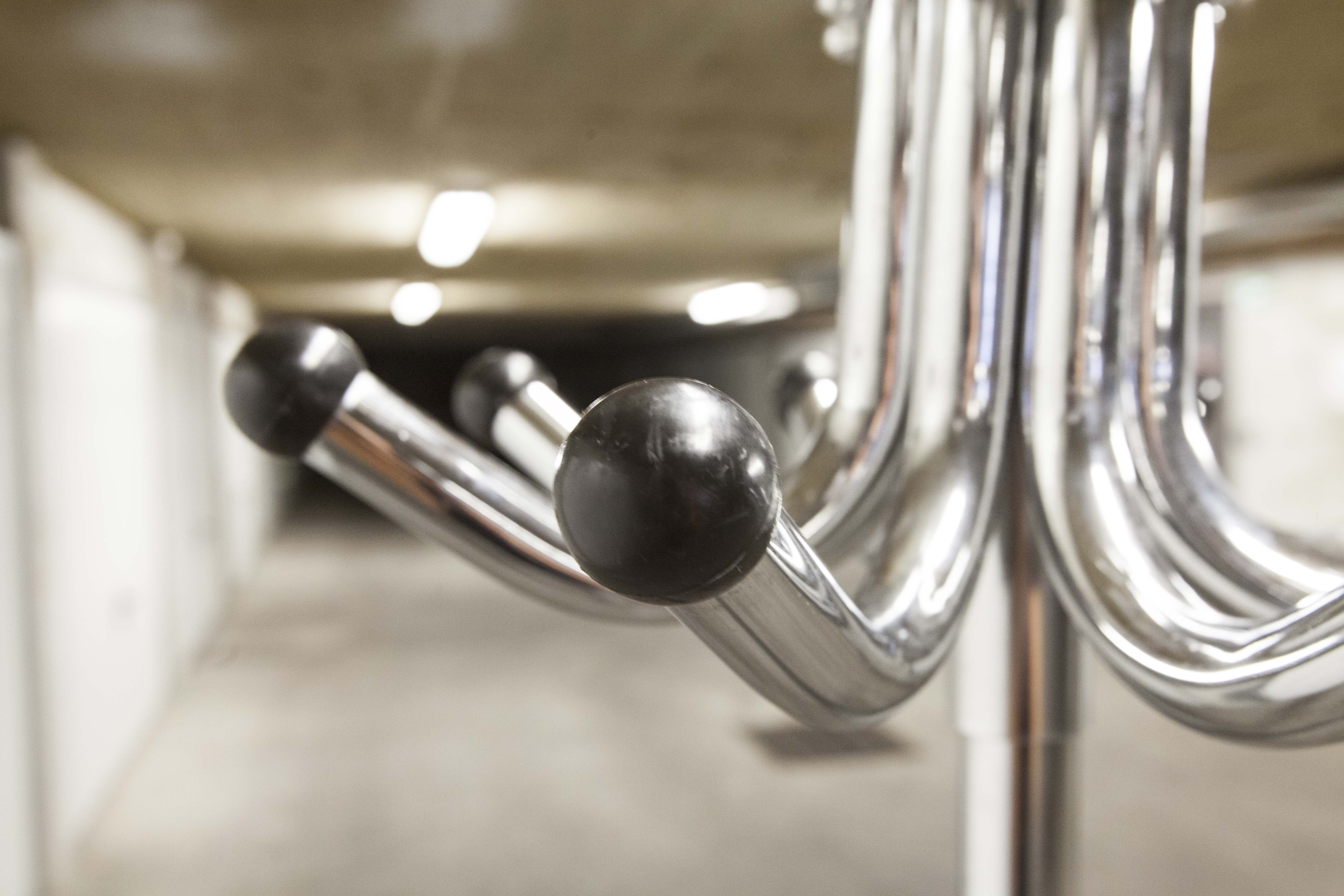 Manail holder parrot metal chrome industrial 1960