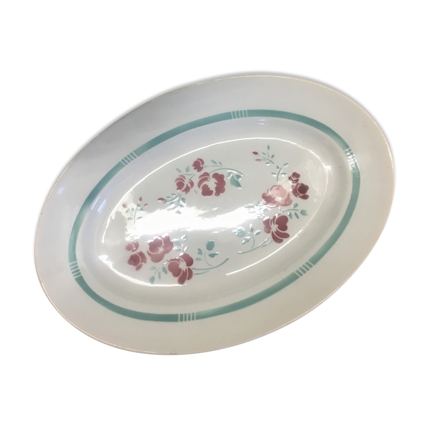 flowered earthenware dish