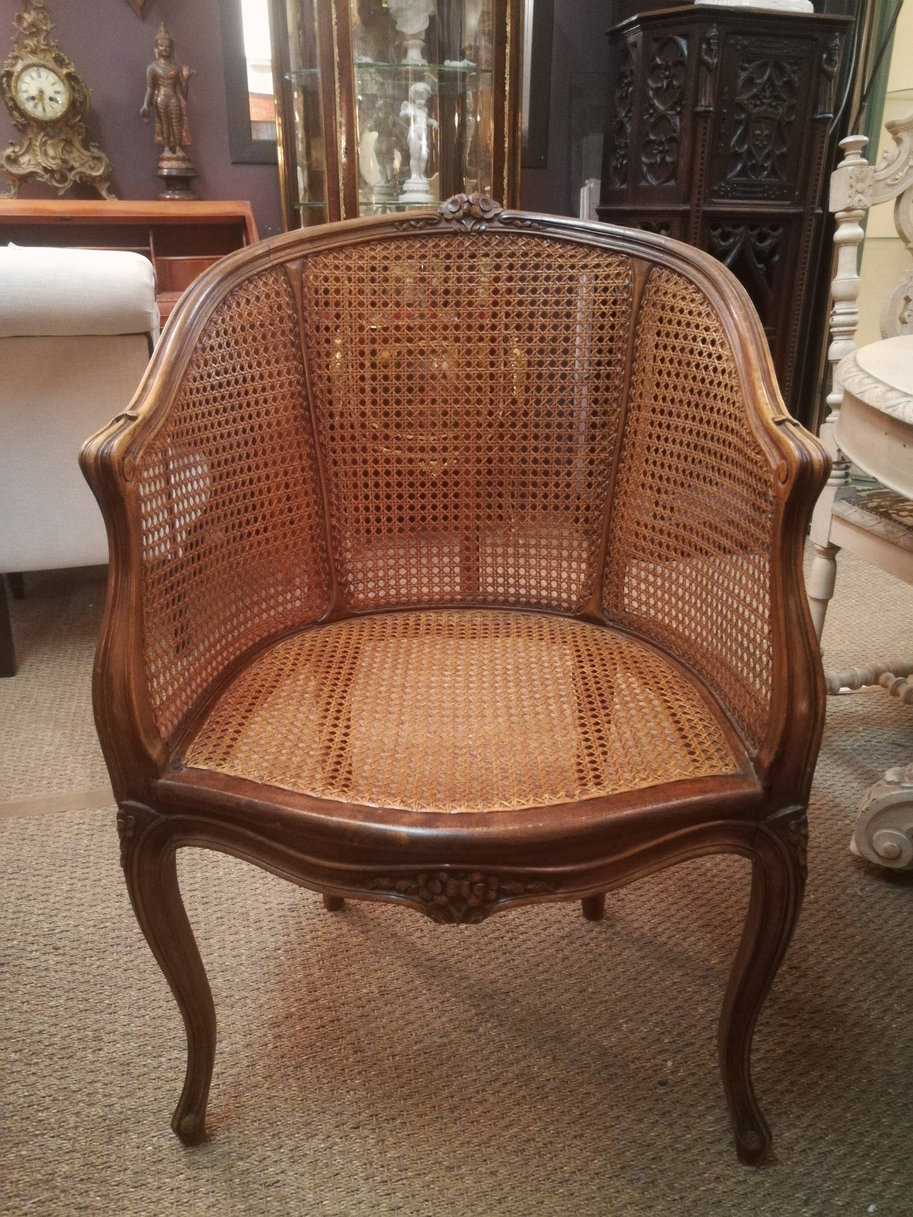 Louis xv style canned armchair
