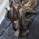 Golden wooden candle holder wall light