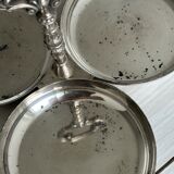 antique tripartite dish with carved handle