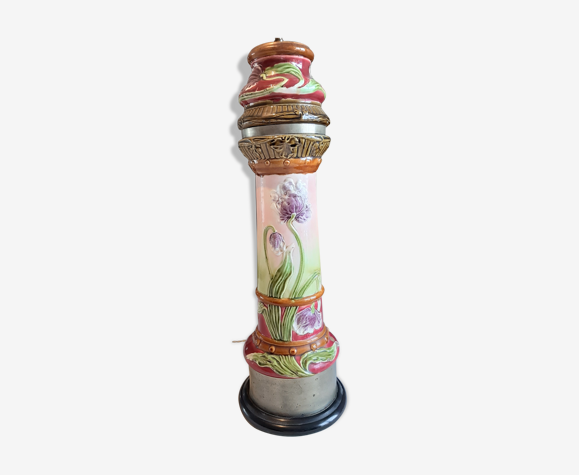 Pied de lampe en Barbotine 19 ème