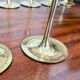Suite of 6 vintage brass tulip foot candle holders
