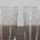 2 gobelets verres à eau en verre ancien gravé du XIXe