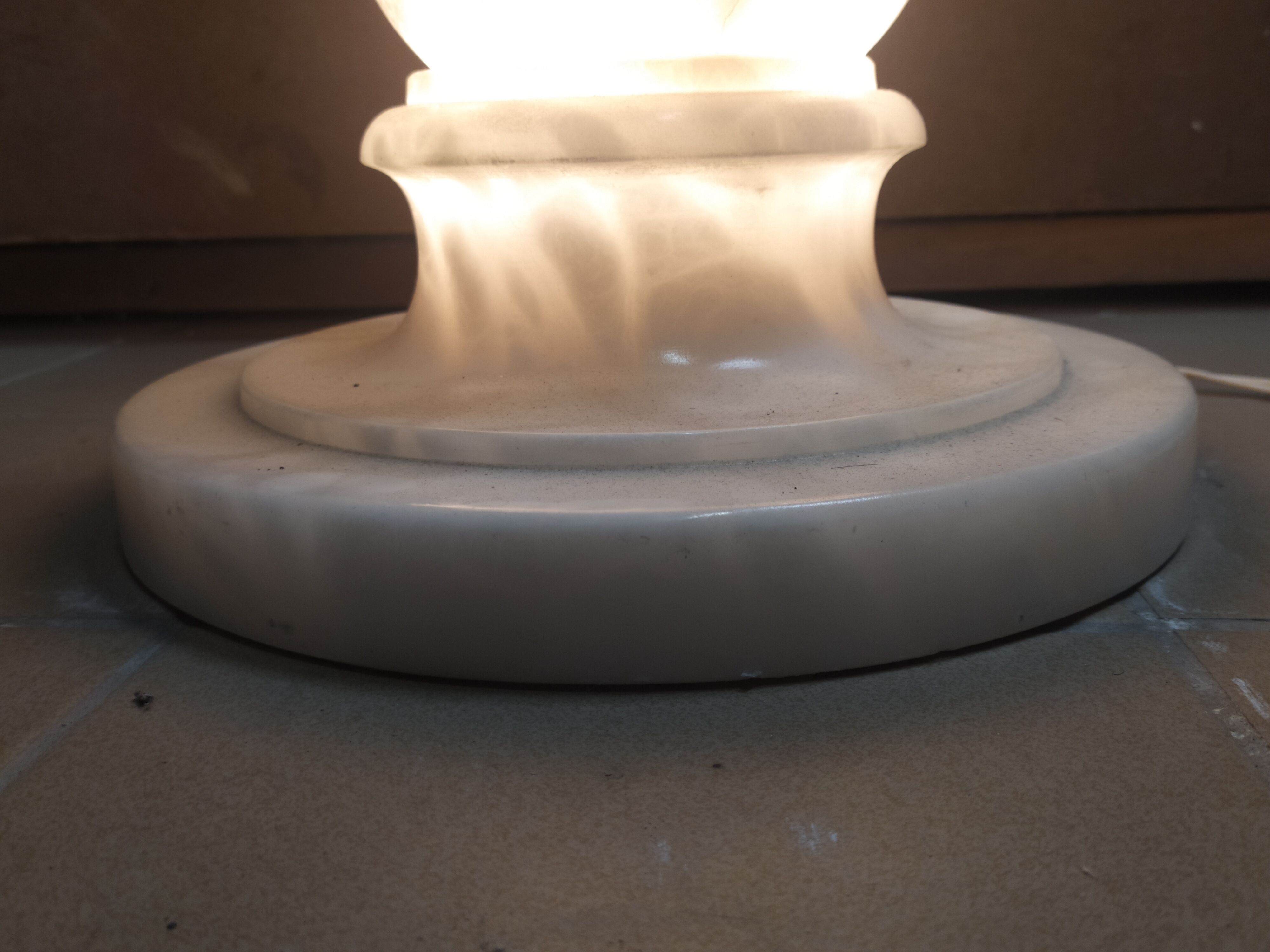 Alabaster lamp on its alabaster light column