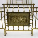 Lit double Art nouveau en laiton italien, début des années 1900