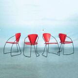 Ensemble de 4 chaises Linda, design italien des années 1980.