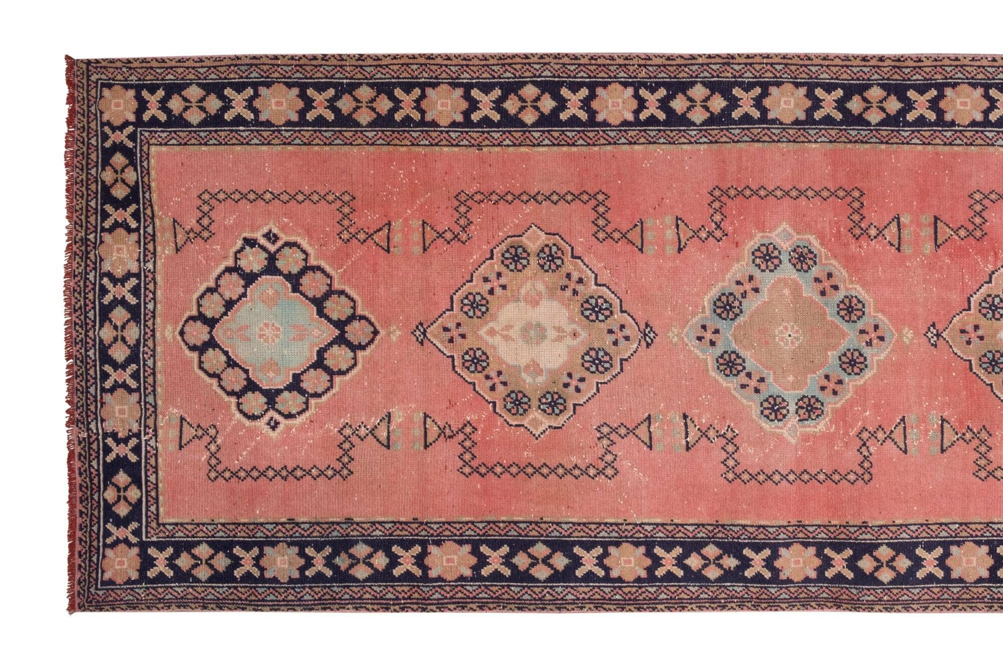 Vintage Turkish hallway rug 139x361 cm