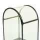 Small ancient chinese bell jar display curved glass black wooden base 21cm