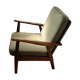 Vintage Scandinavian armchair in teak and green ribbed velvet – "Alrik"