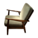 Vintage Scandinavian armchair in teak and green ribbed velvet – "Alrik"