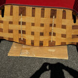 Louis XV style canapé in moulded wood – red velvet fabric – 19th century