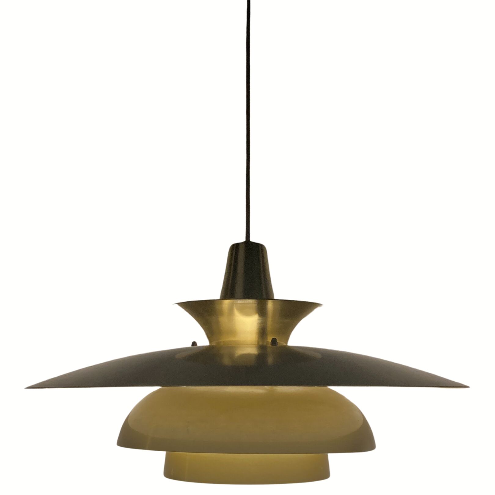 Danish scandinavian brass UFO pendant, 1970s